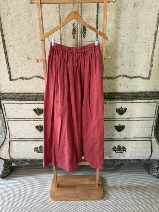 Matteau Dresses & Skirts - Matteau Women’s long Elastic-Waist Midi Linen Skirt in Dusty Rose